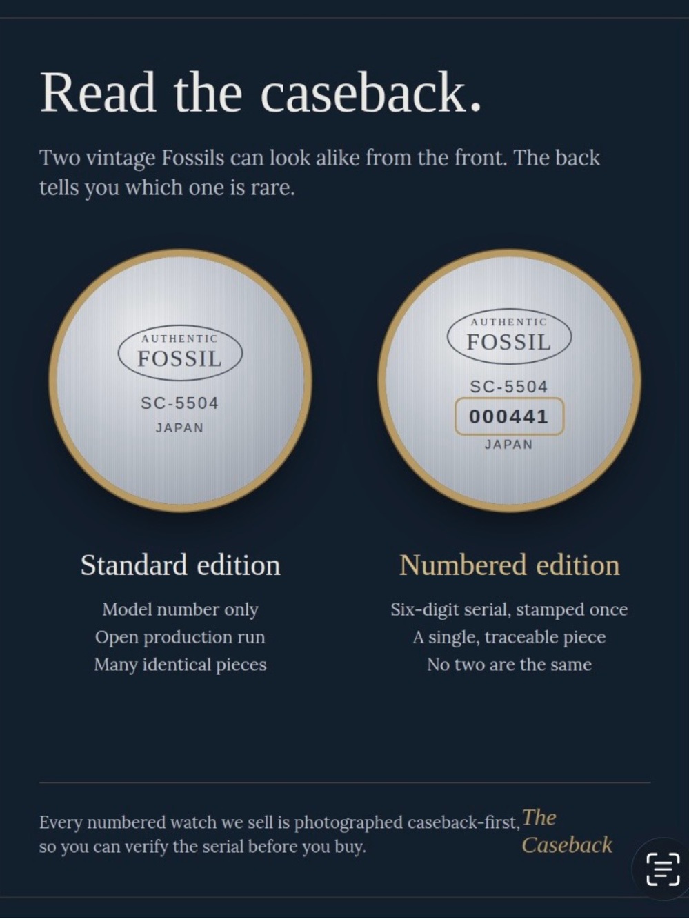 How to Read a Vintage Fossil Caseback: Numbered 000000 Serials & Pricing Guide